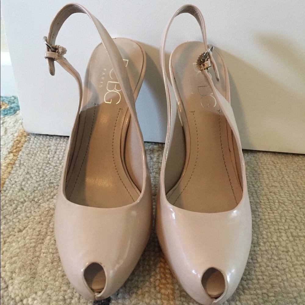 BCBG nude pumps